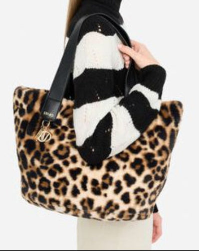 Borsa grande in eco-pelliccia maculata LIU JO
