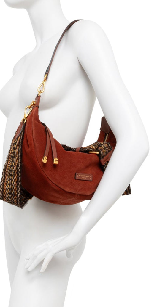 Borsa a spalla in pelle scamosciata "Aisha" GIANNI CHIARINI