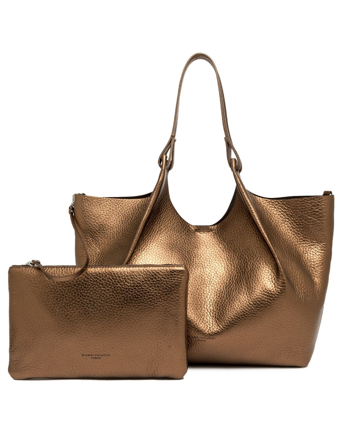 Borsa a spalla "Dua" grande laminata GIANNI CHIARINI