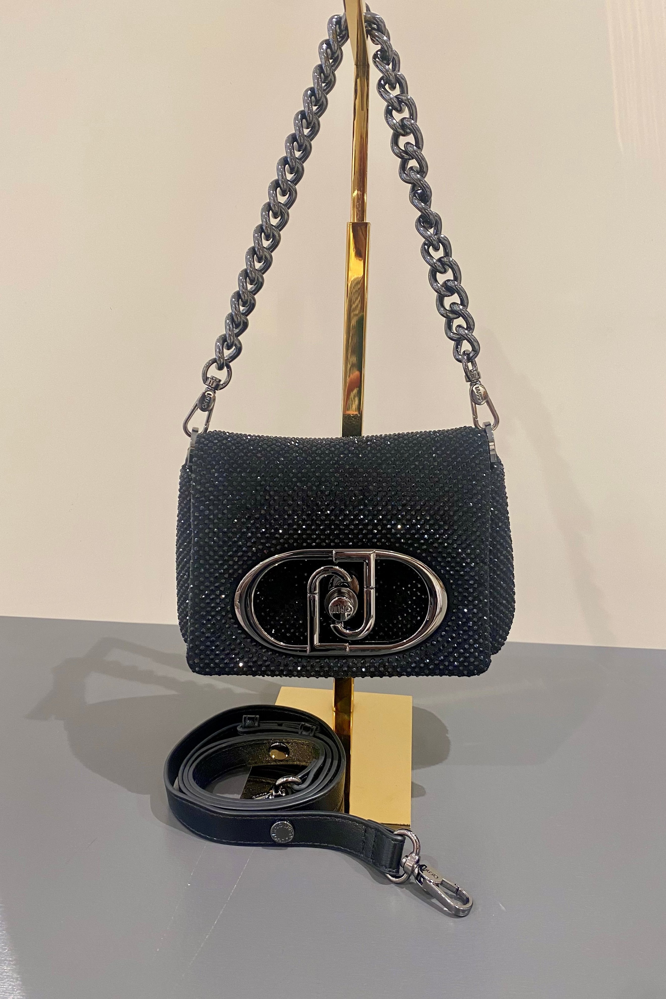 Borsa a spalla LaPuffy con strass LIU JO