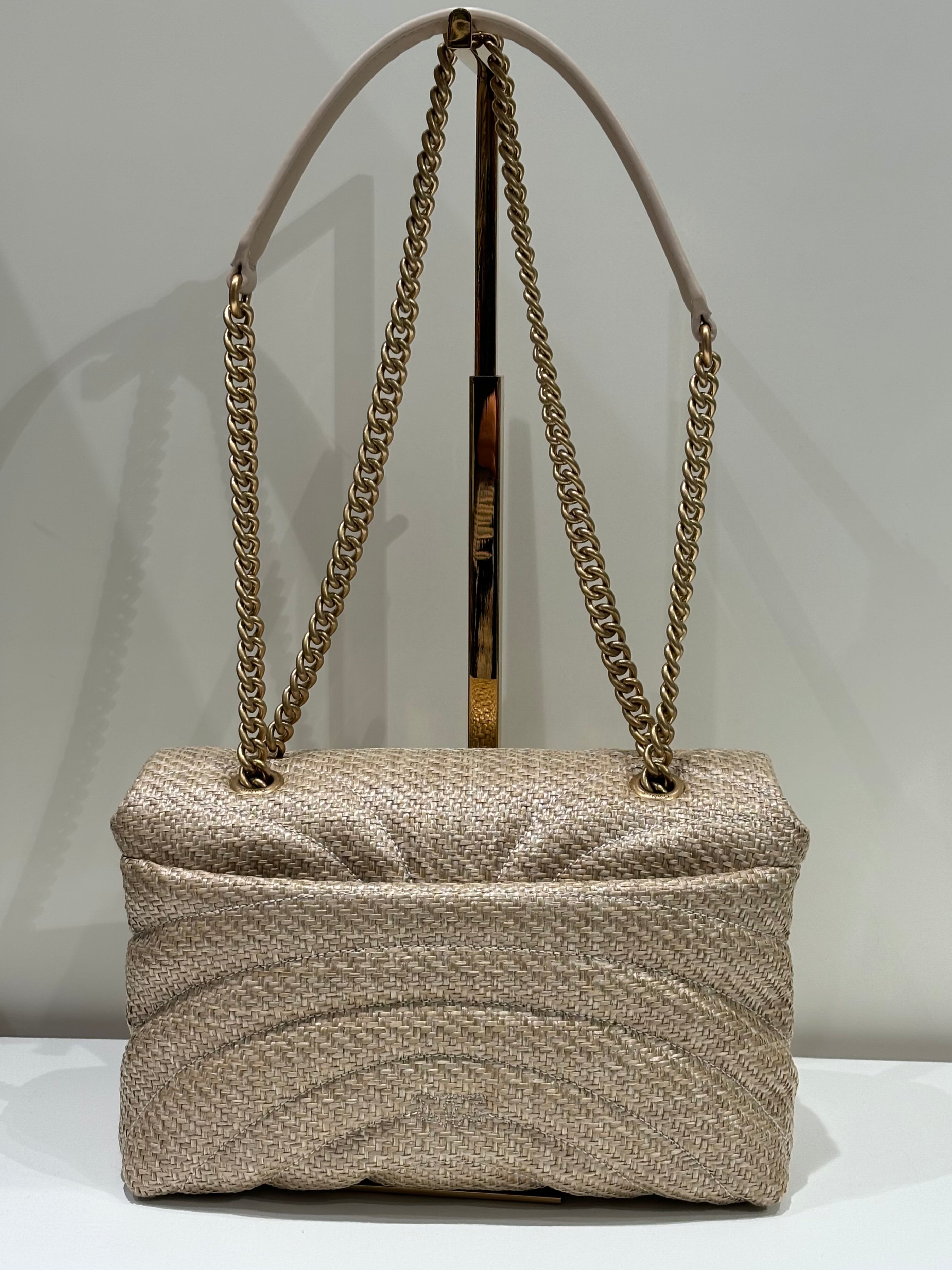 Borsa a spalla media in rafia PINKO