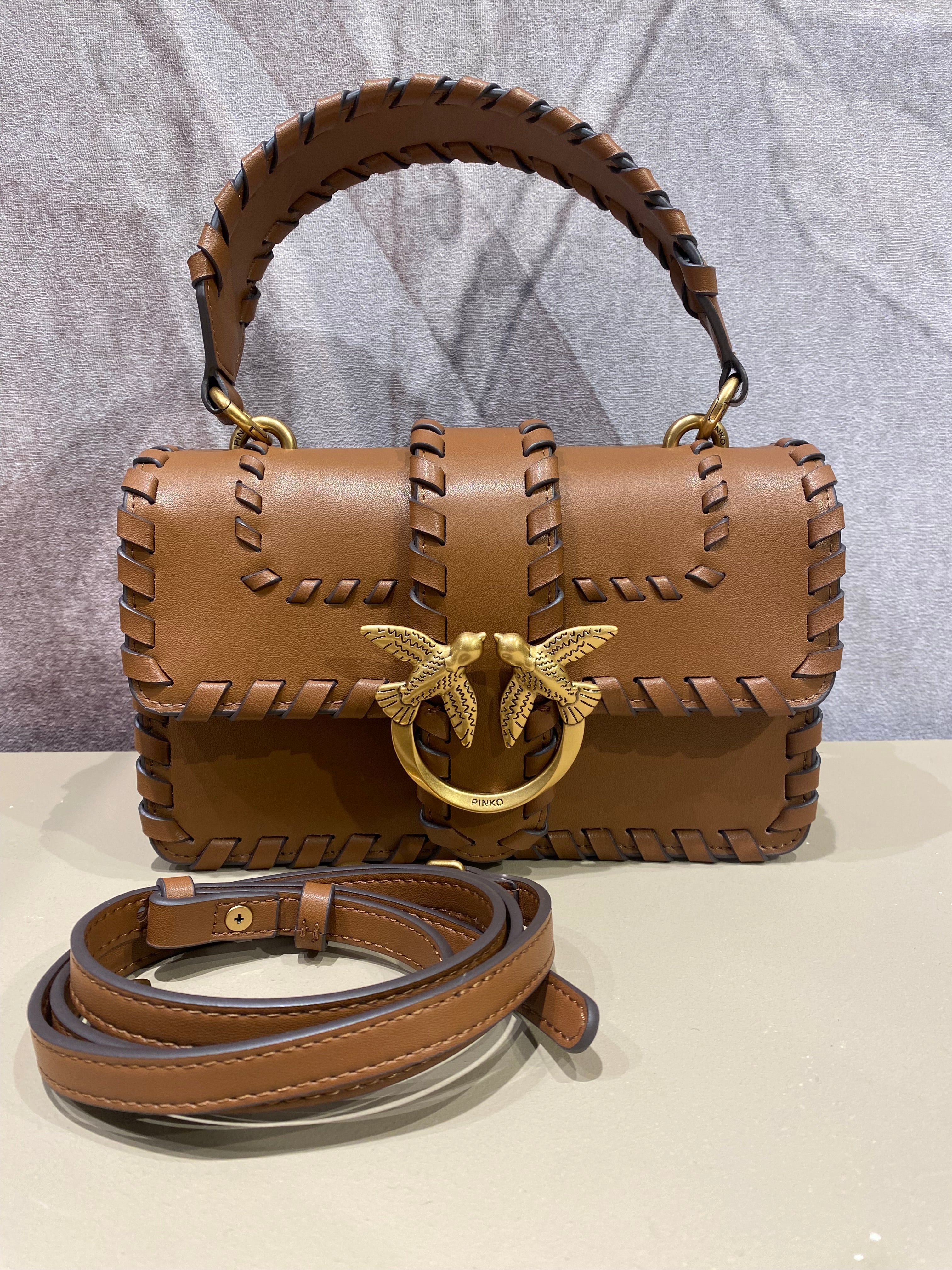 Borsa a mano piccola con infilature PINKO