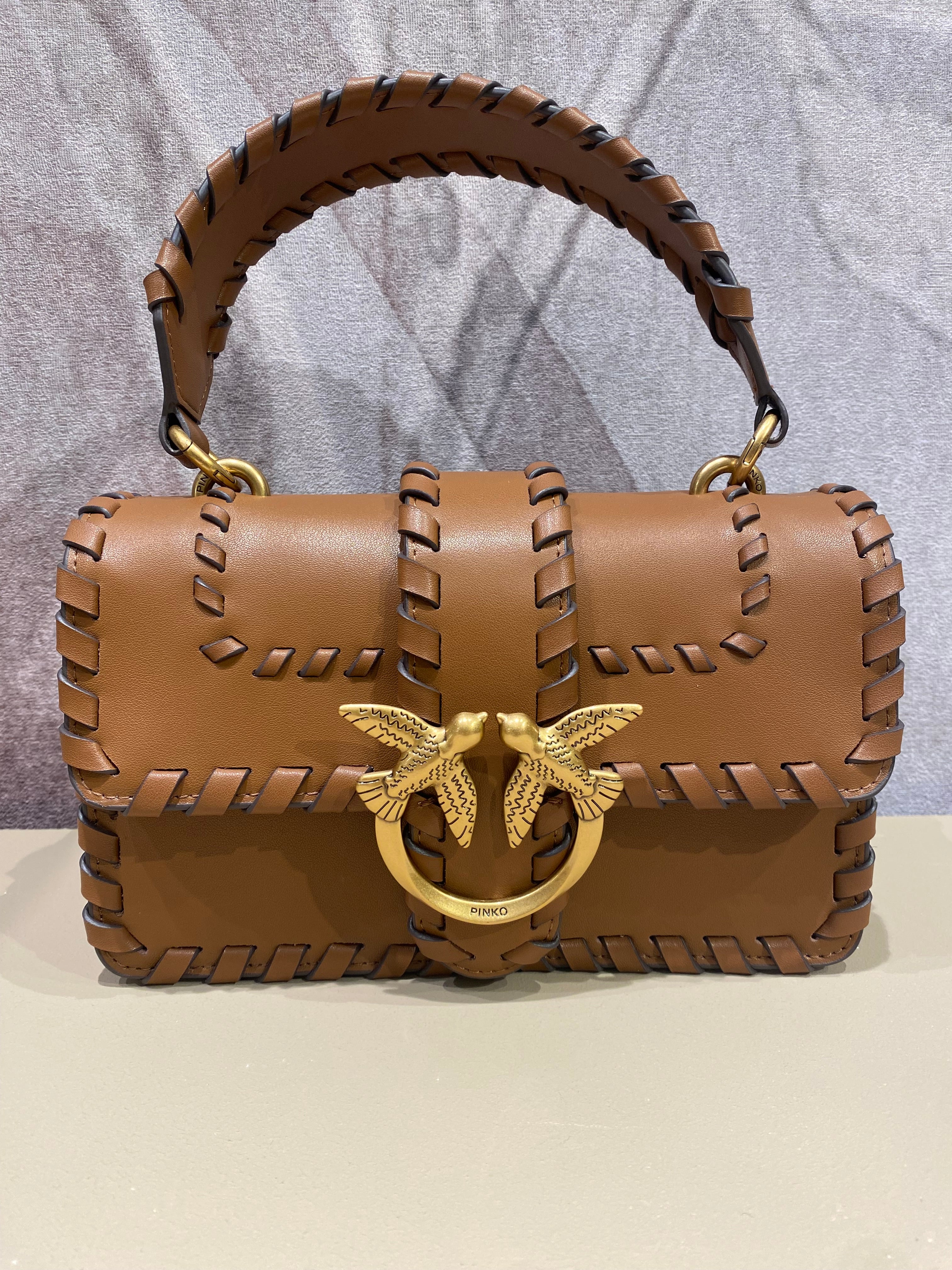 Borsa a mano piccola con infilature PINKO