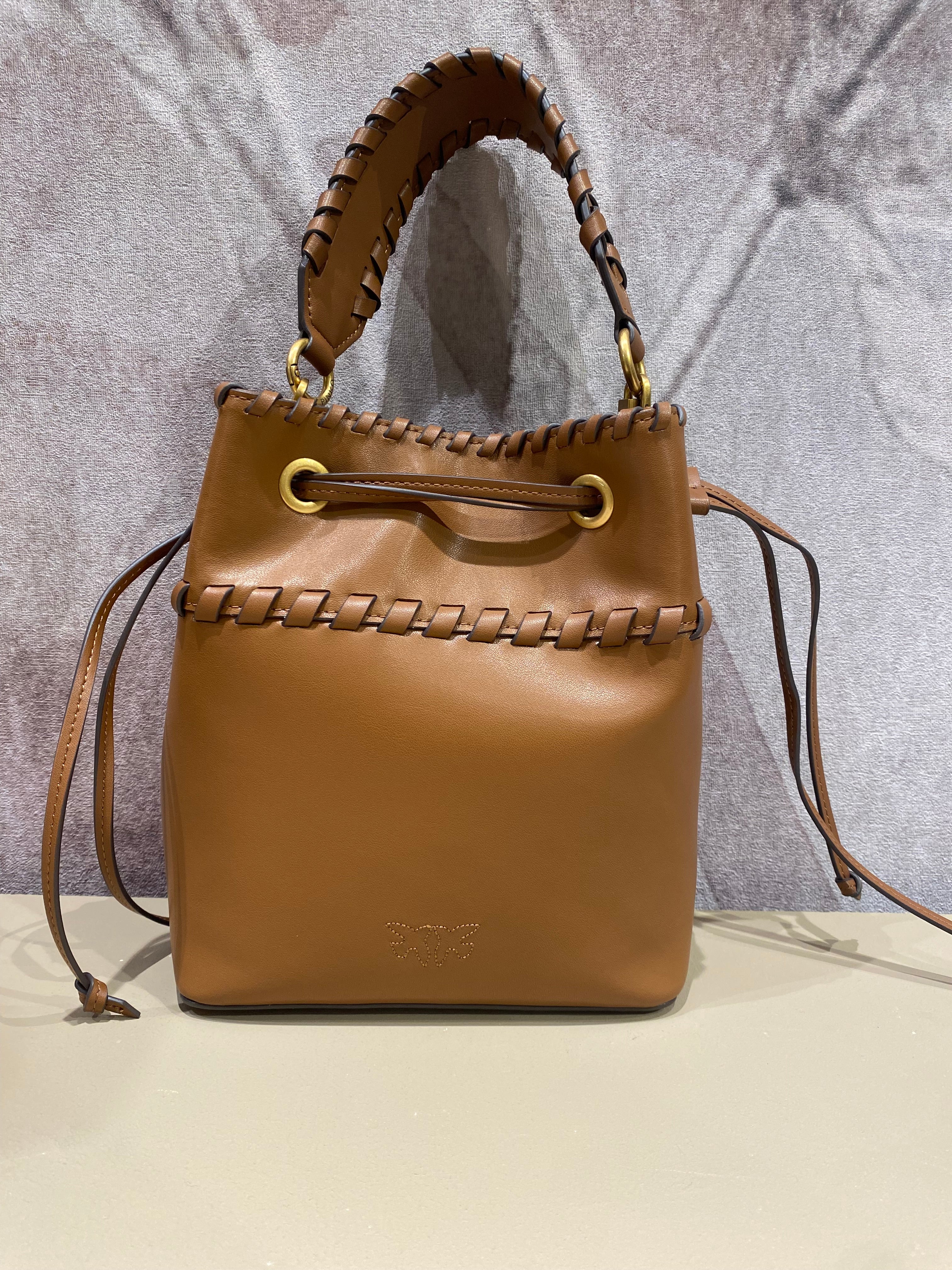 Borsa secchiello piccolo con infilature PINKO