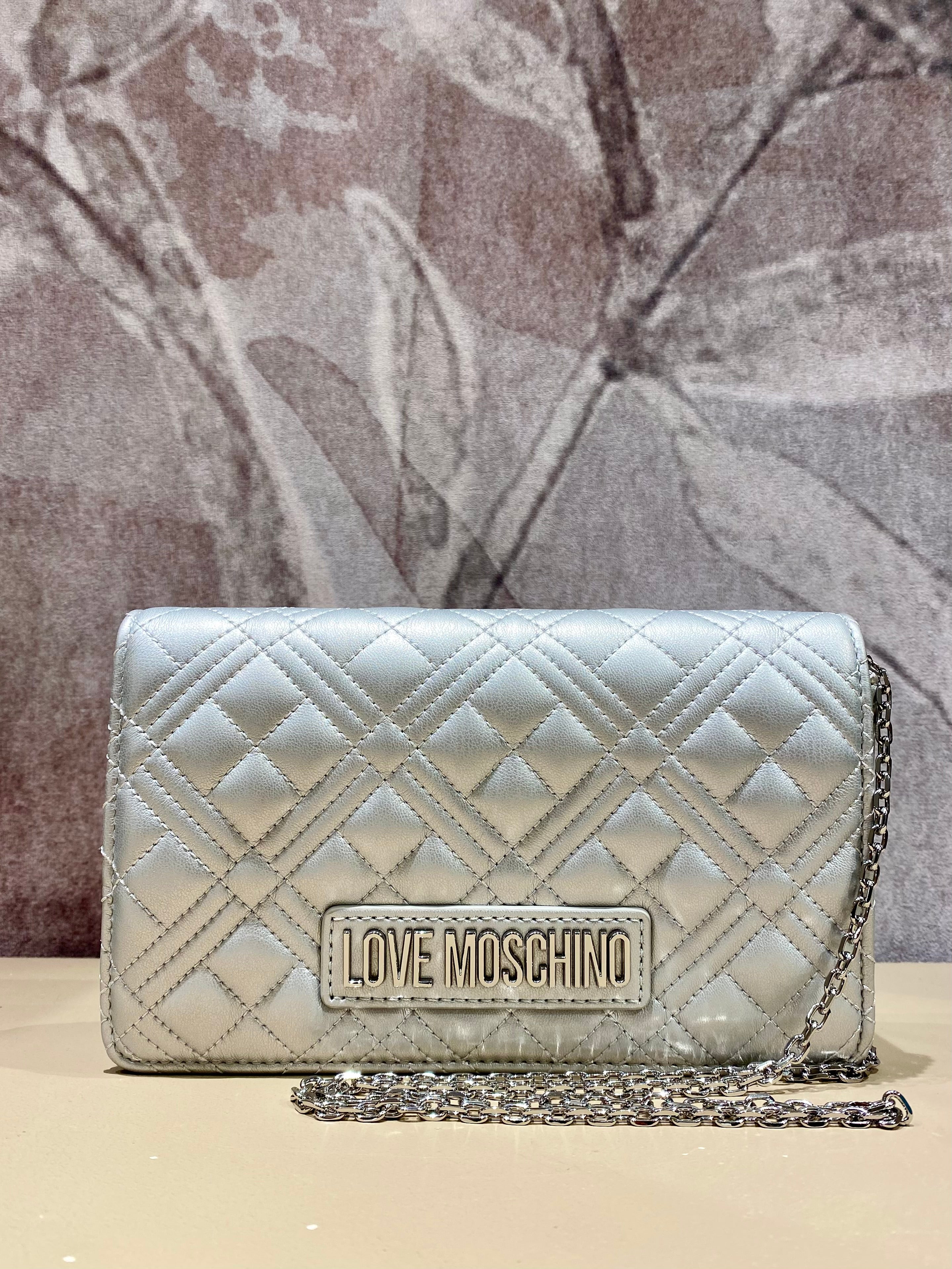 Pochette piccola silver trapuntata  LOVE MOSCHINO