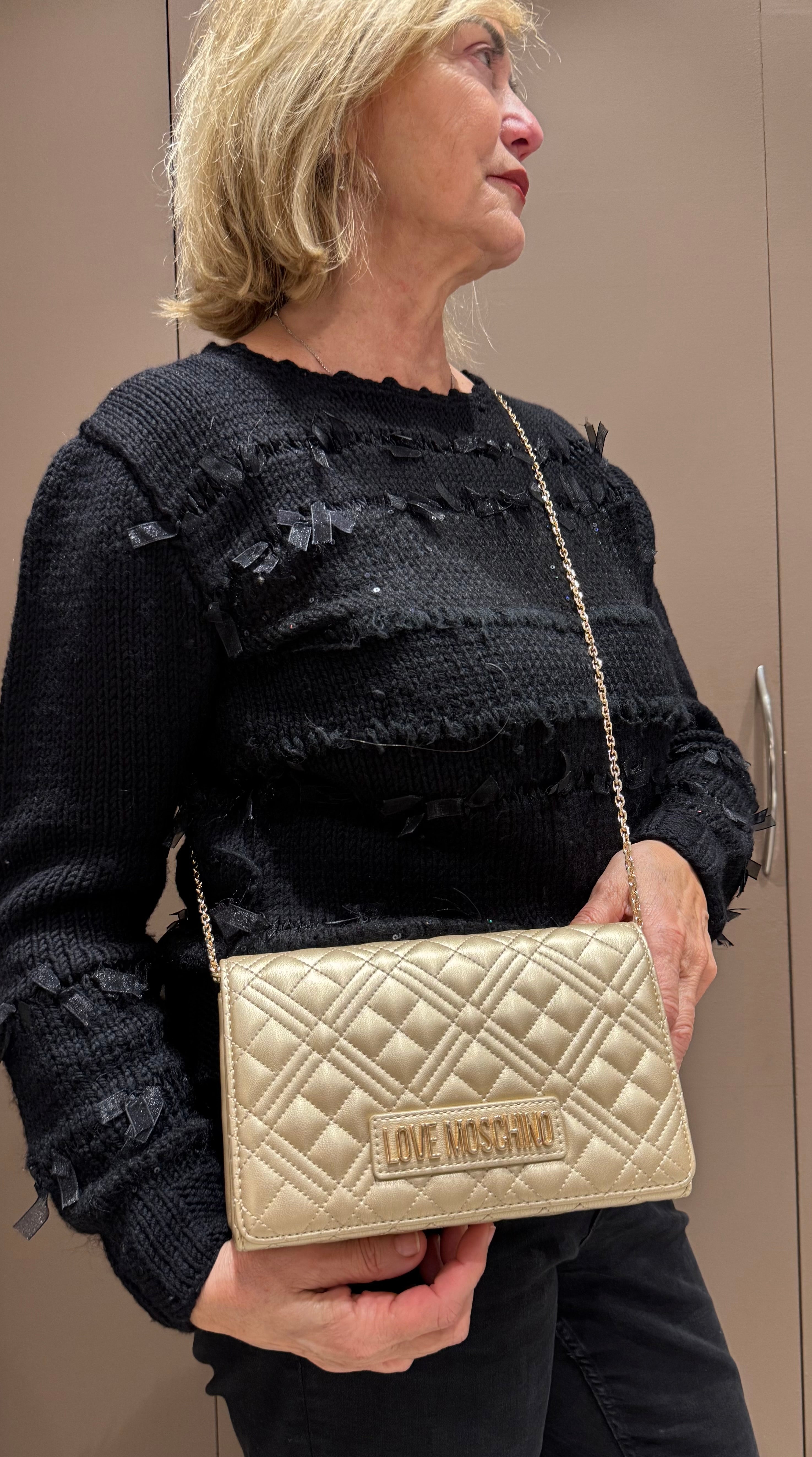 Pochette piccola oro trapuntata  LOVE MOSCHINO