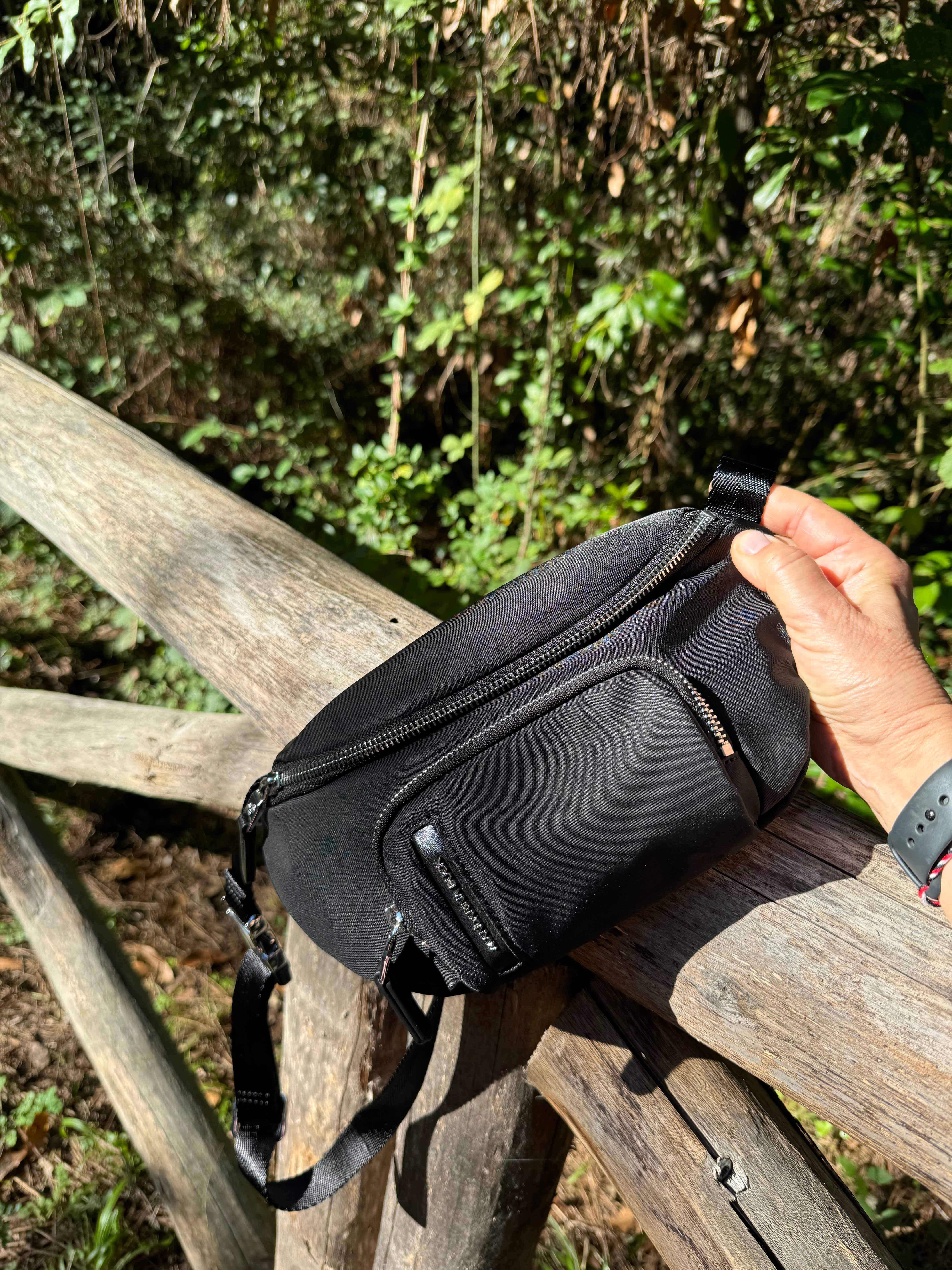 Petoskey Stone - Marsupio unisex regolabile a doppio strato, quadrato, per attività all'aperto, viaggi, corsa, escursionismo, Nero , Taglia unica Petoskey Stone - Marsupio unisex regolabile a doppio strato, quadrato, per attività all'aperto, viaggi, corsa, escursionismo, Nero , Taglia unica